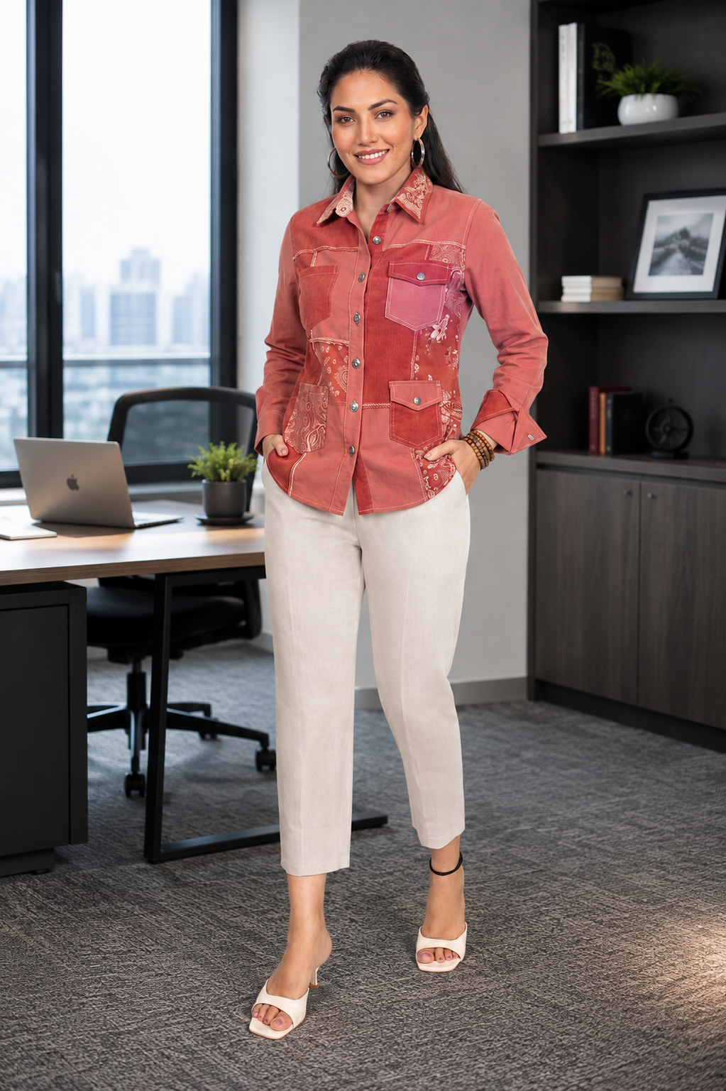 Casual And Formal Straight-Fit Pant (White)