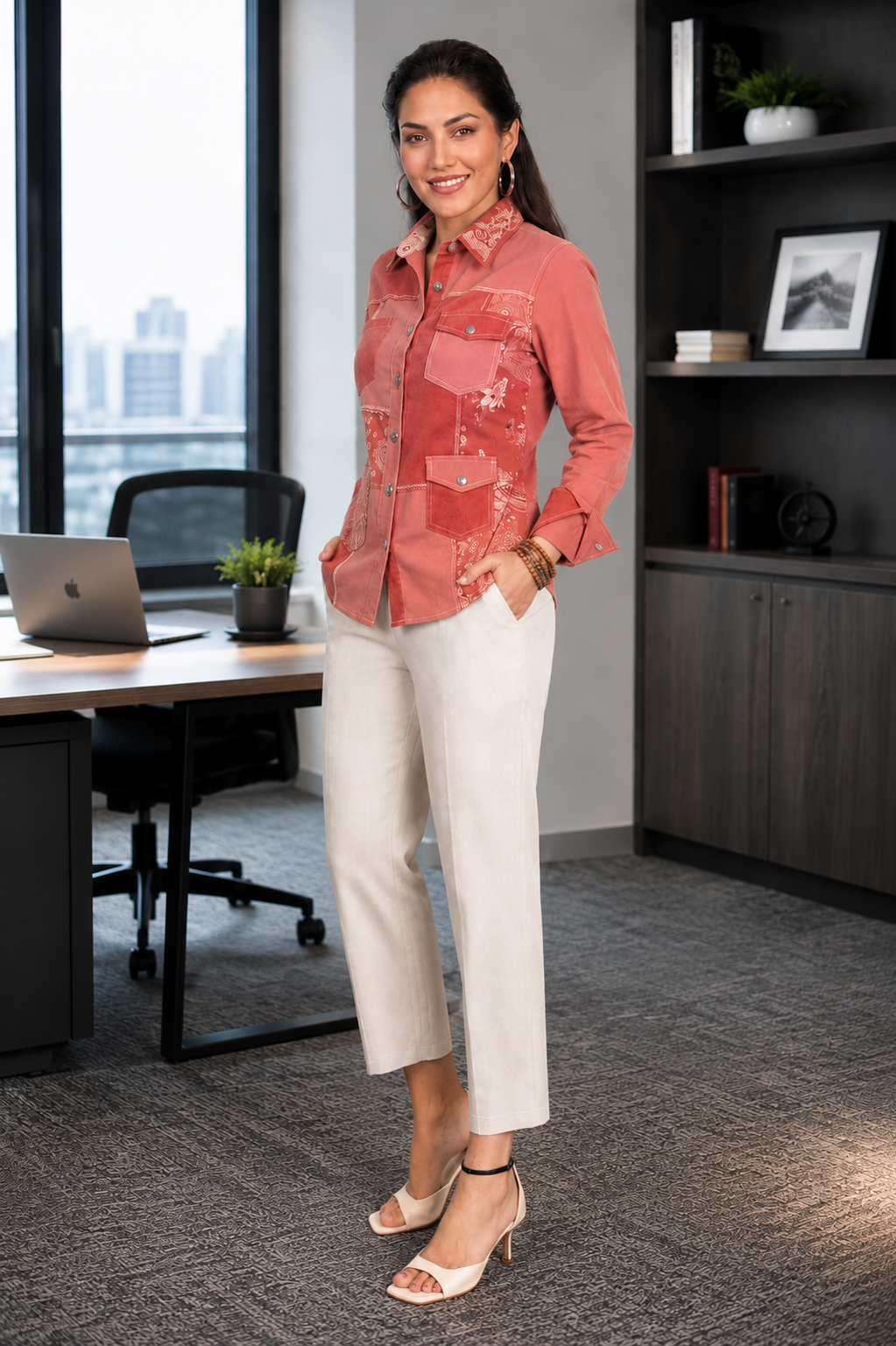 Casual And Formal Straight-Fit Pant (White)