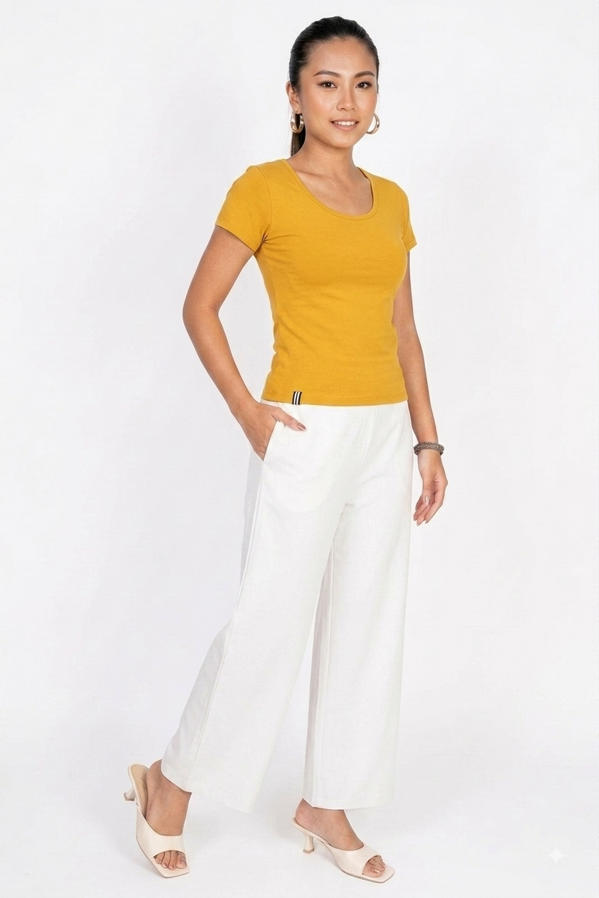 Casual And Formal Wide-Fit Pant (White)
