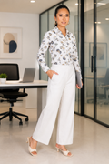 Casual And Formal Wide-Fit Pant (White)
