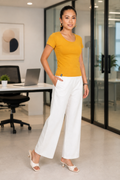 Casual And Formal Wide-Fit Pant (White)